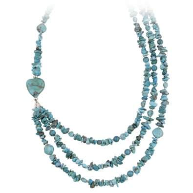 Sterling Silver and Turquoise Nugget Necklace